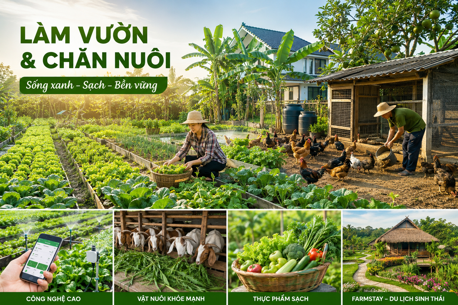 Làm Vườn & Chăn Nuôi Thông Minh 2026: Xu Hướng Sống Xanh Giúp Tăng Thu Nhập Bền Vững
