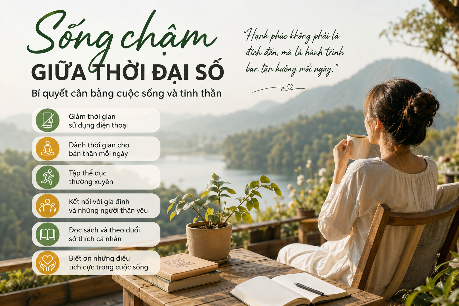 Sống Chậm Giữa Thời Đại Số: Bí Quyết Cân Bằng Cuộc Sống, Công Việc Và Tinh Thần Trong Năm 2026